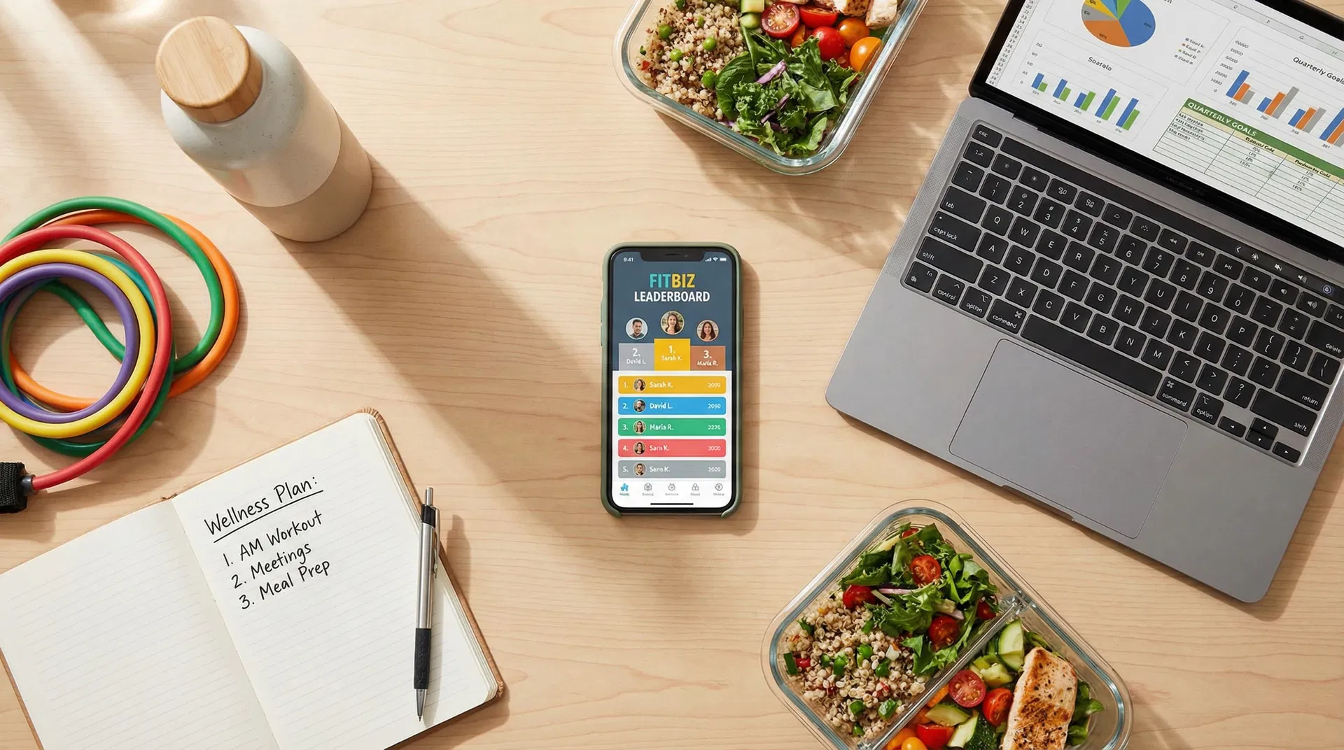 Työntekijät kuntohaasteen parissa